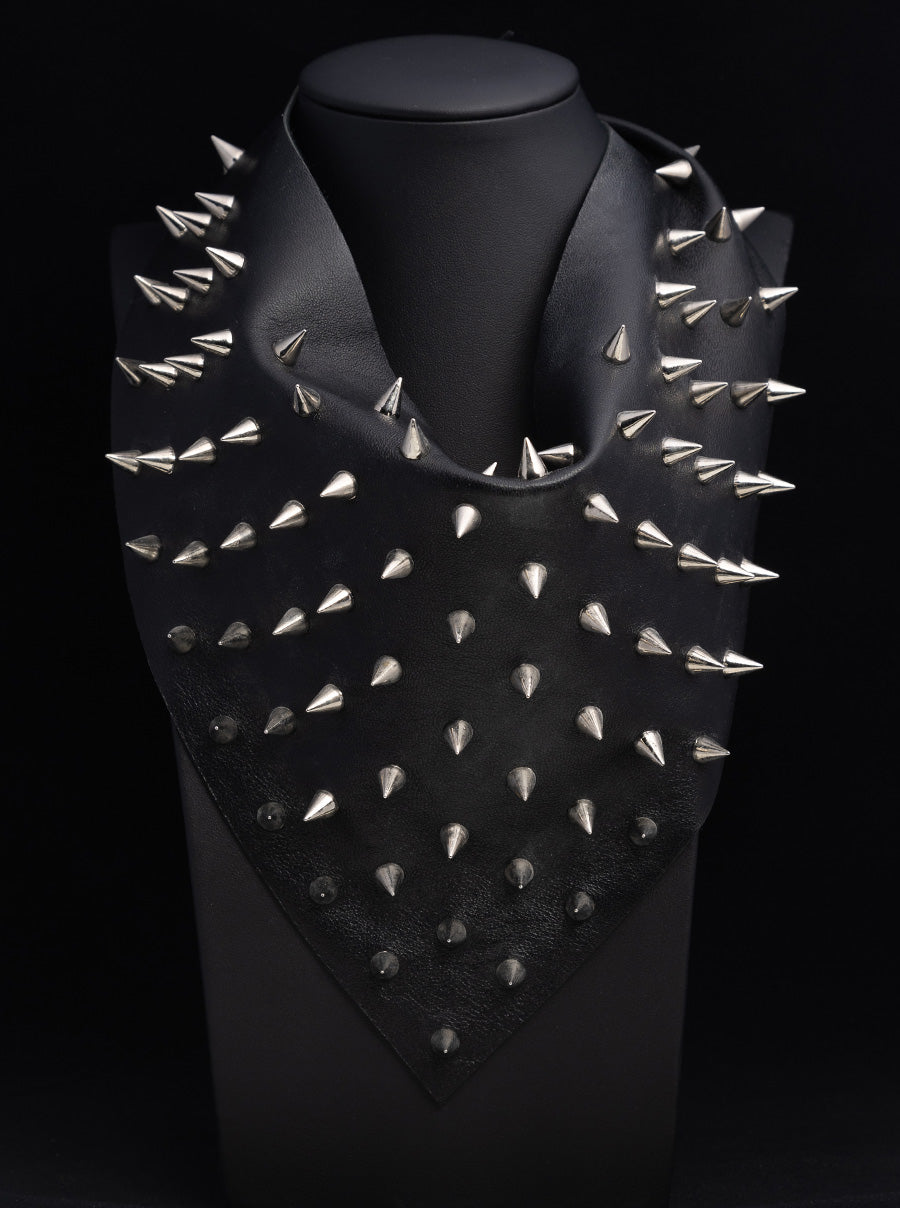 Black Leather with Extra Silver Spikes