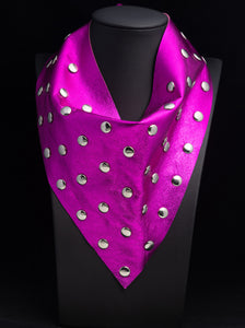 Fuchsia Metallic Suede with Silver Rivets