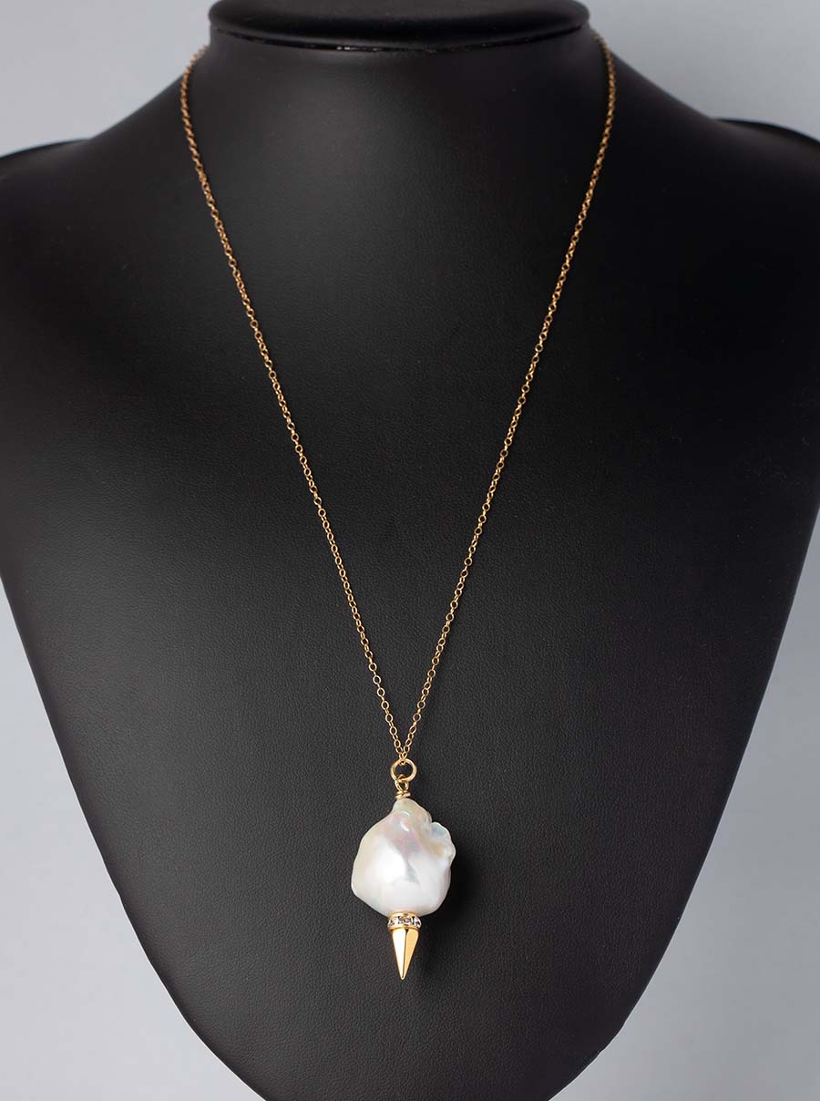 Baroque Pearl Spike Necklace