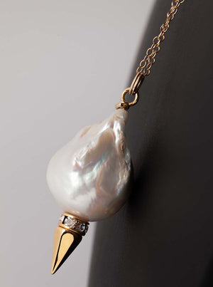 Baroque Pearl Spike Necklace