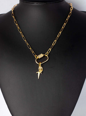 Dagger Skull Carabiner Necklace