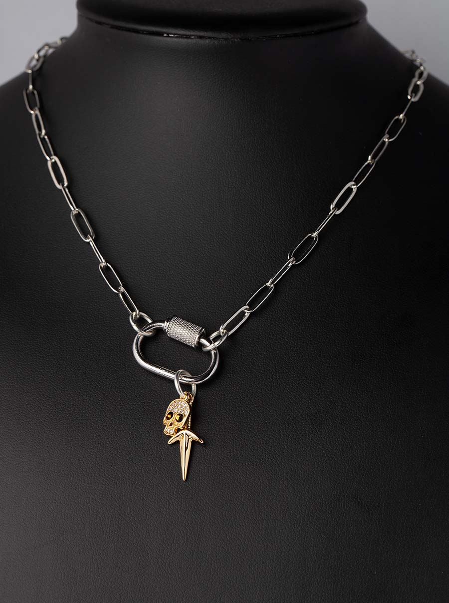 Dagger Skull Carabiner Necklace